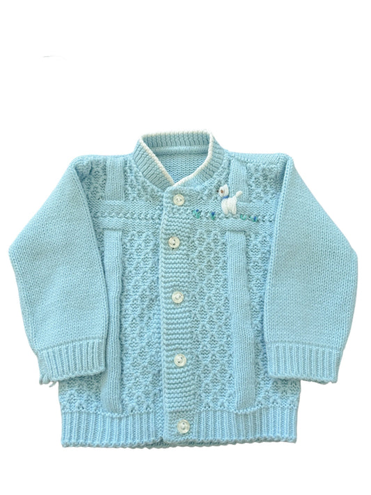 Baby blue dog cardigan-0-6M