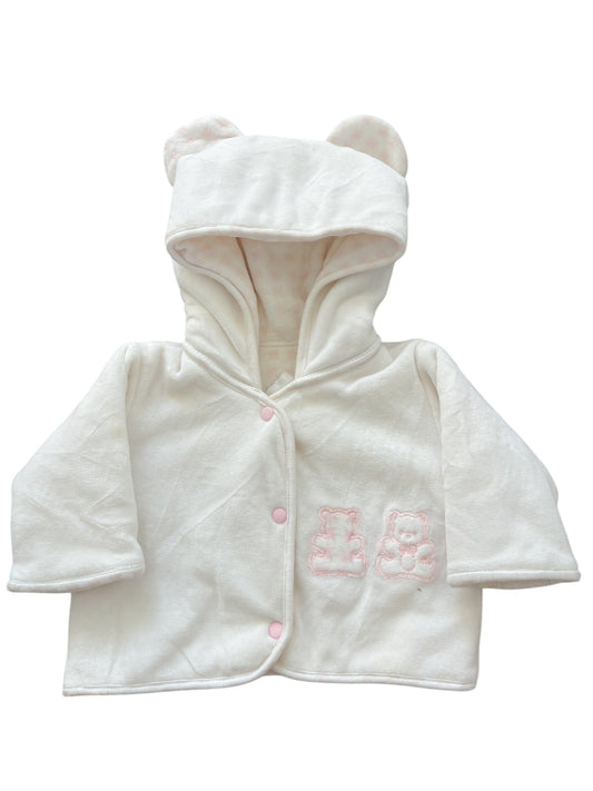 Baby white teddy hoodie-NB