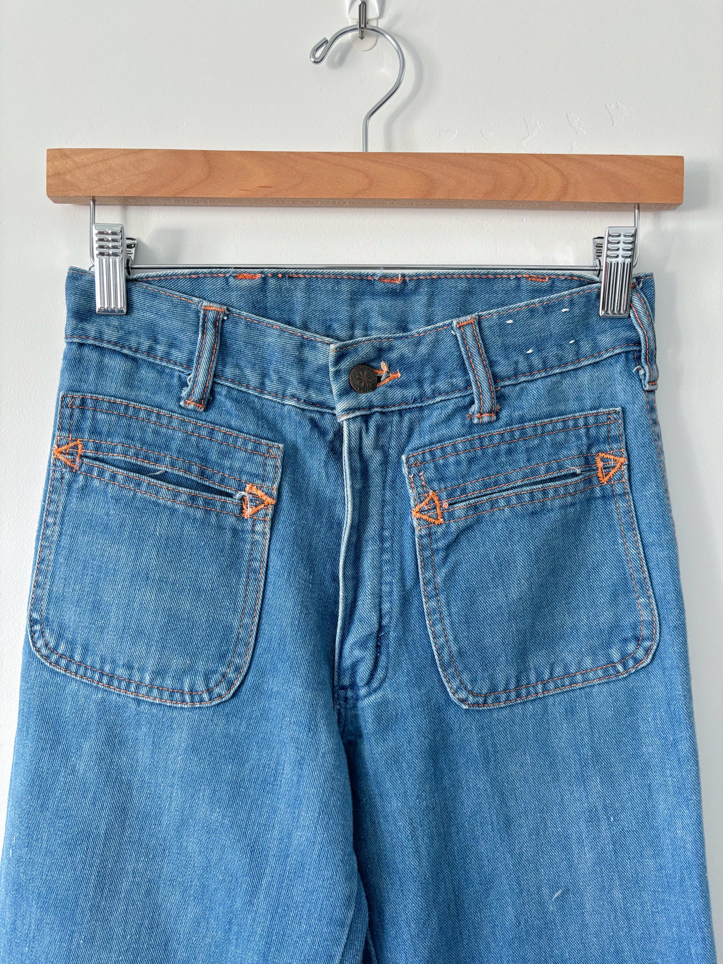 Denim orange trim jeans-S