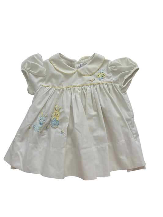 Baby white bunny dress-6M