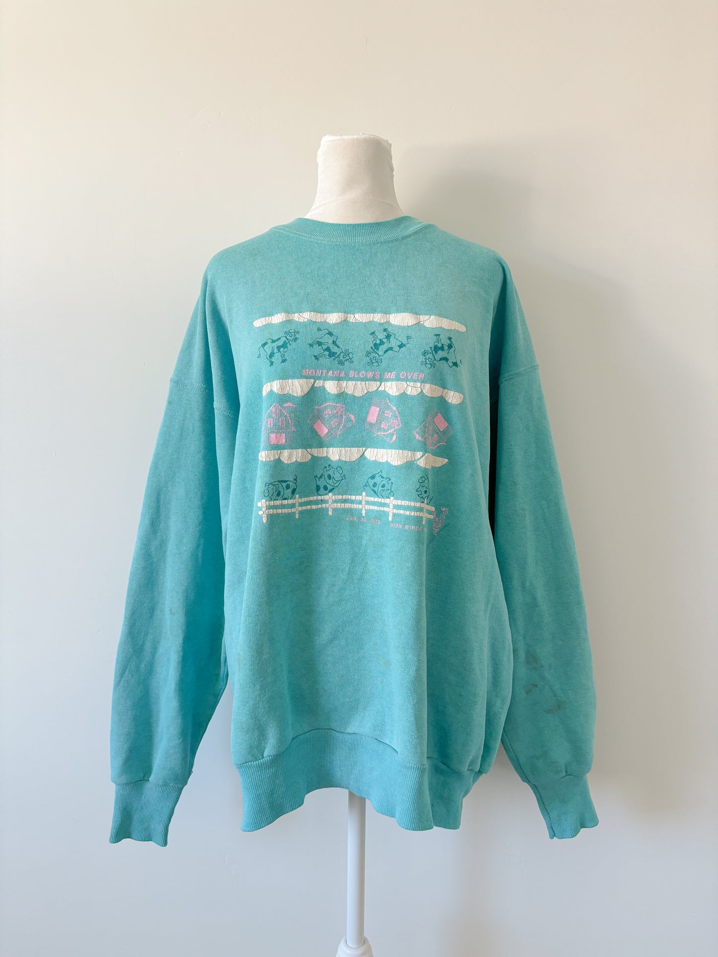 Teal Montana sweatshirt-XL