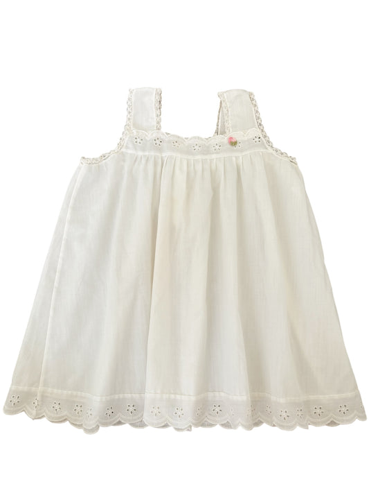 Baby white eyelet square neck dress