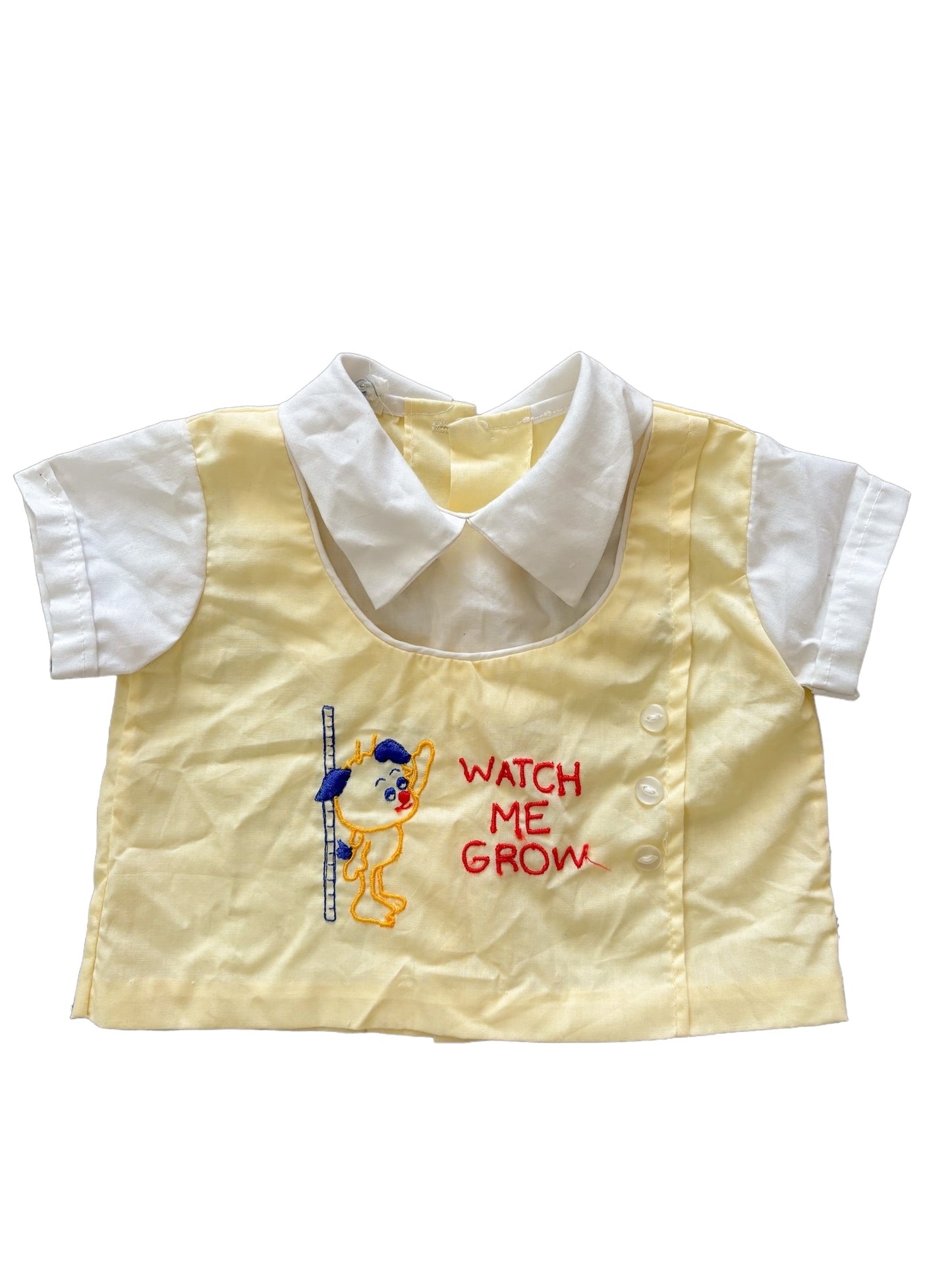 Baby yellow watch me grow top