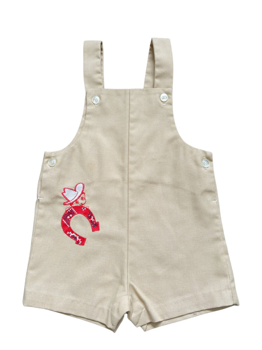 Baby tan western overalls-24M