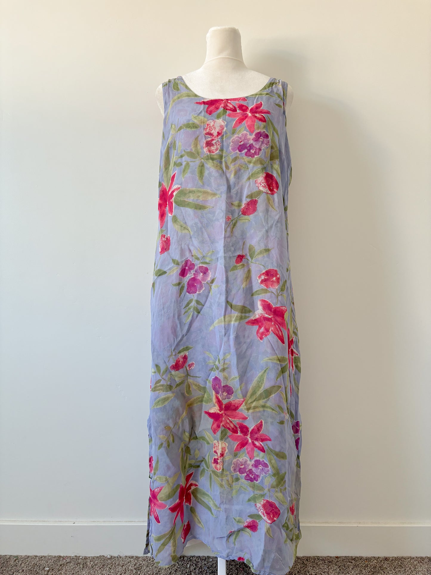 Purple floral maxi dress-M