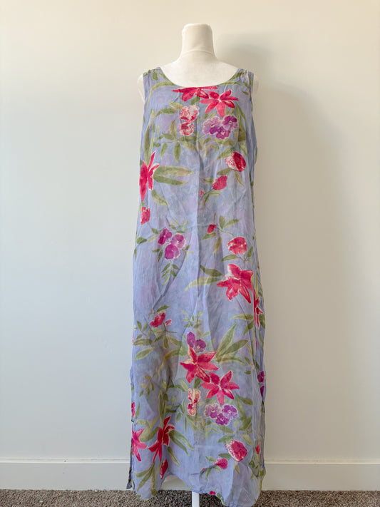 Purple floral maxi dress-M