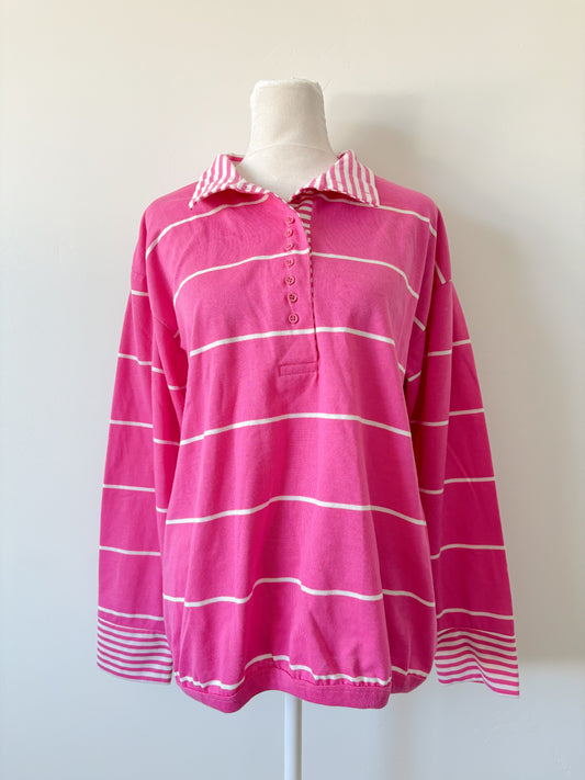 Pink striped long sleeve-L