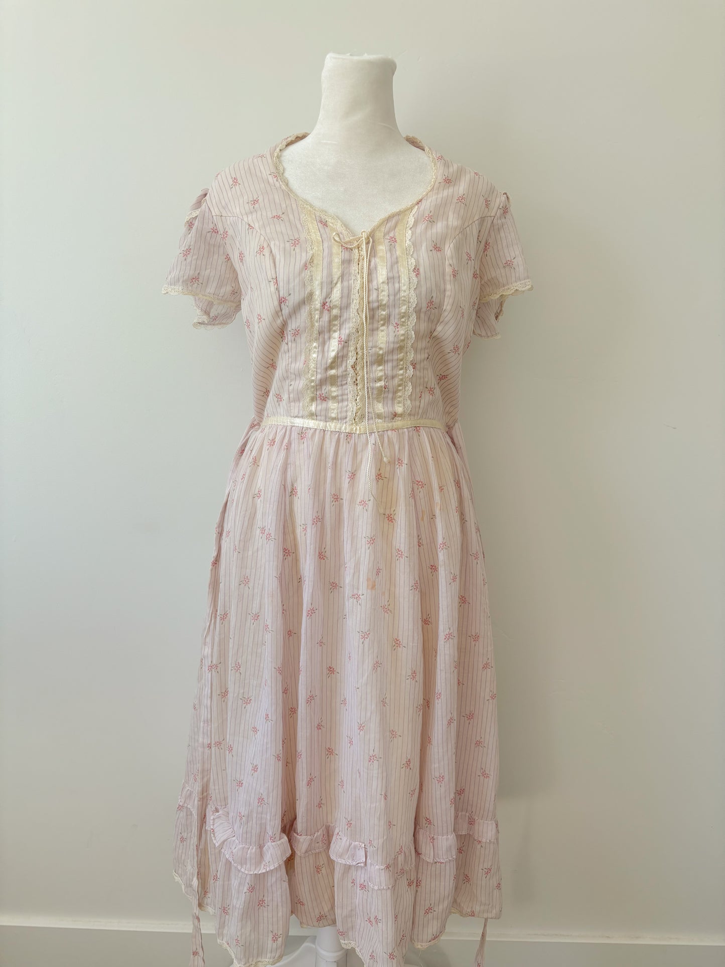 Pink floral gunne sax dress-as is