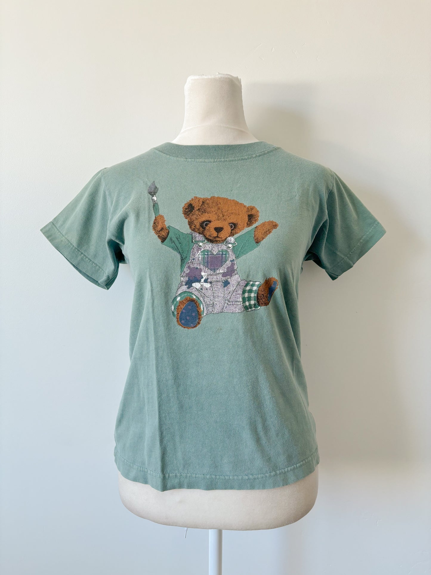 Green teddy bear tee-XS