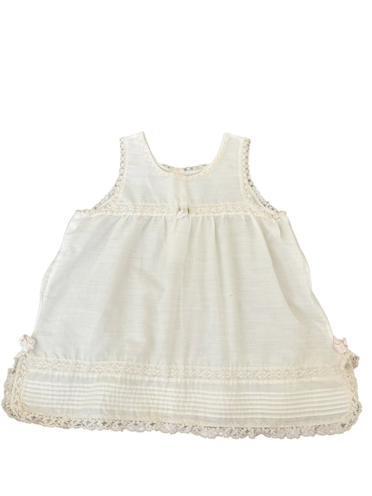 Baby white lace trim her majesty dress-2T