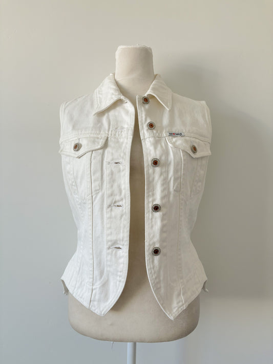 White denim vest-M