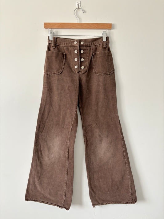 Brown double button flares-XS