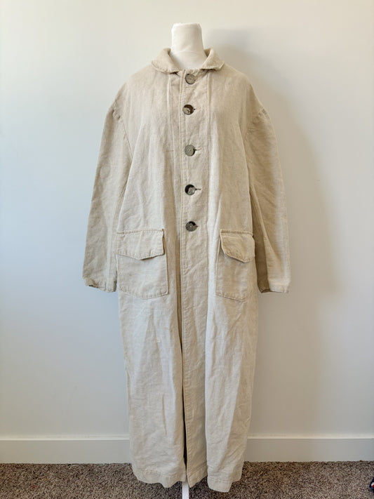 Cream canvas trench-L