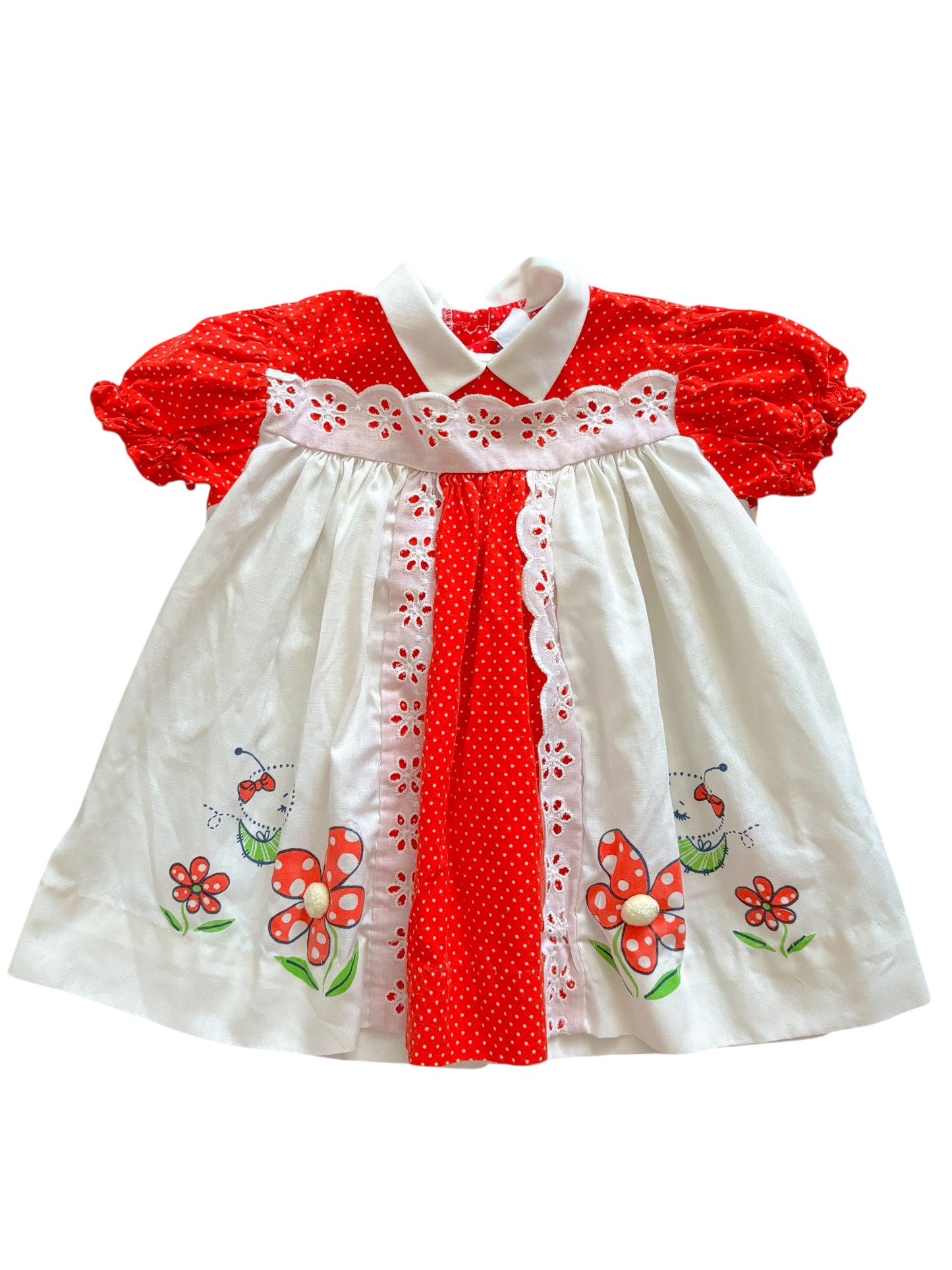 Baby red polka dot caterpillar dress