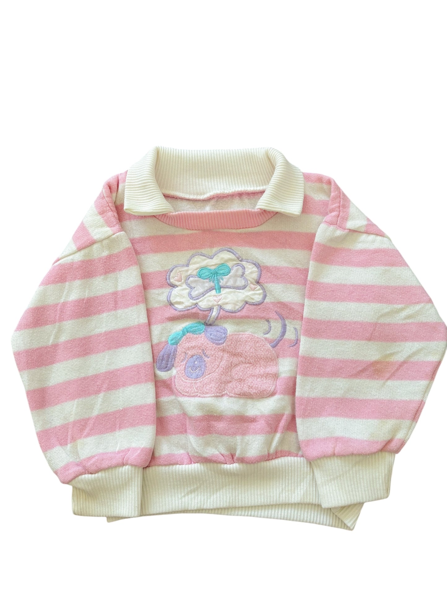 Baby pink striped sweatshirt-12-18M