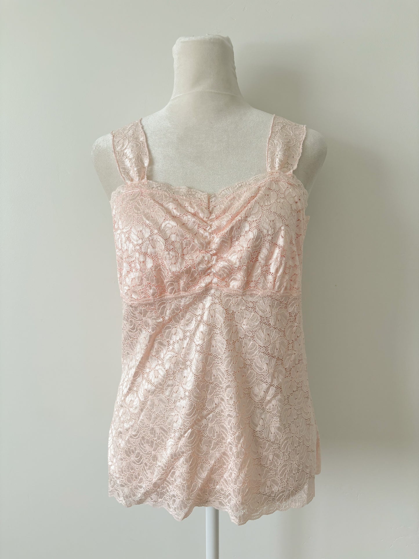 Pink lace camisole-M