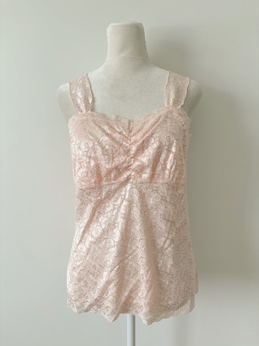 Pink lace camisole-M