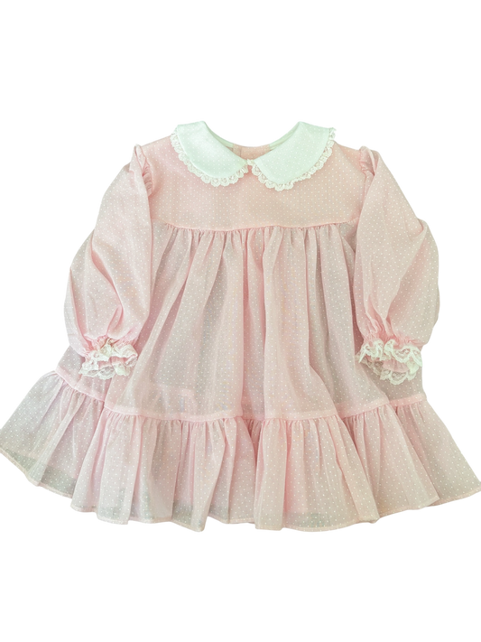 Baby pink polka dot Bryan dress-24M