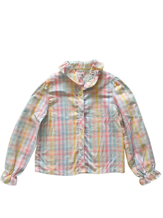 Baby pastel plaid top-6X