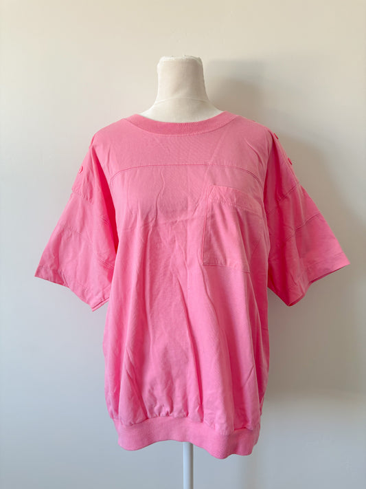 Pink casual code tee-L