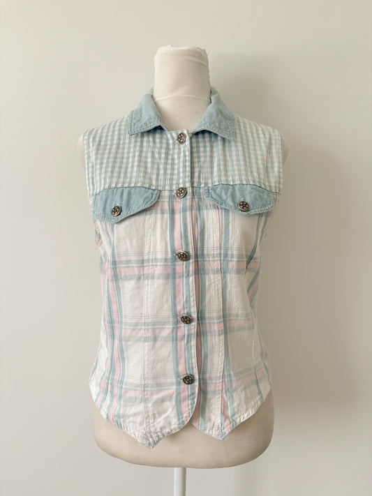 At last plaid vest-XS