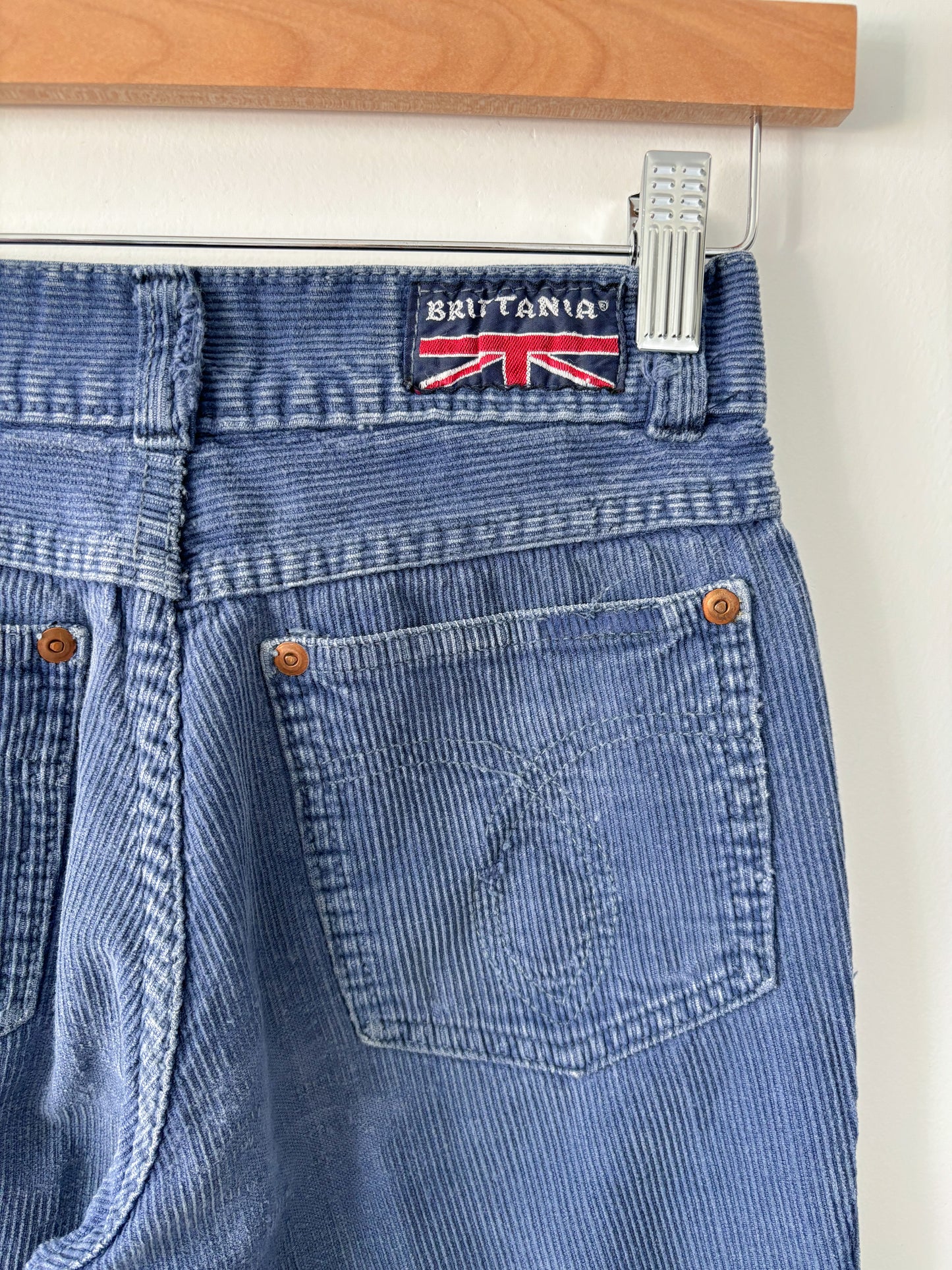 Blue corduroy brittania pants-S