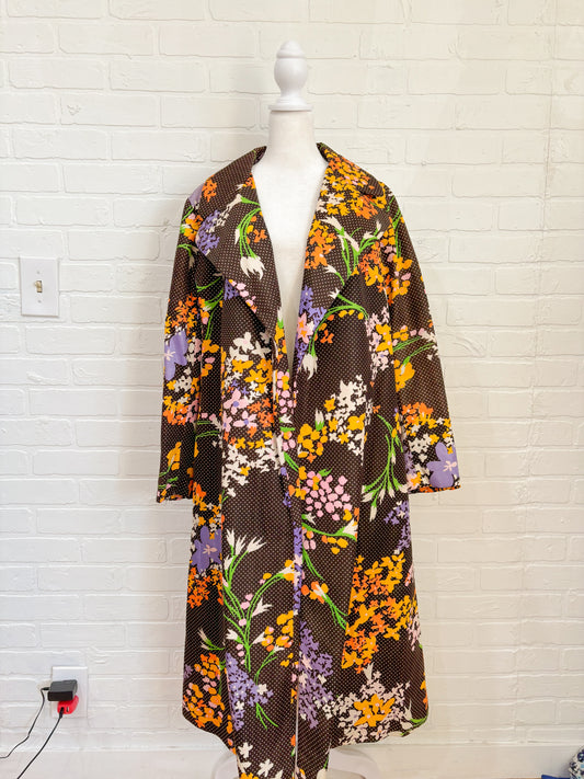 Black floral Main Street trench-M