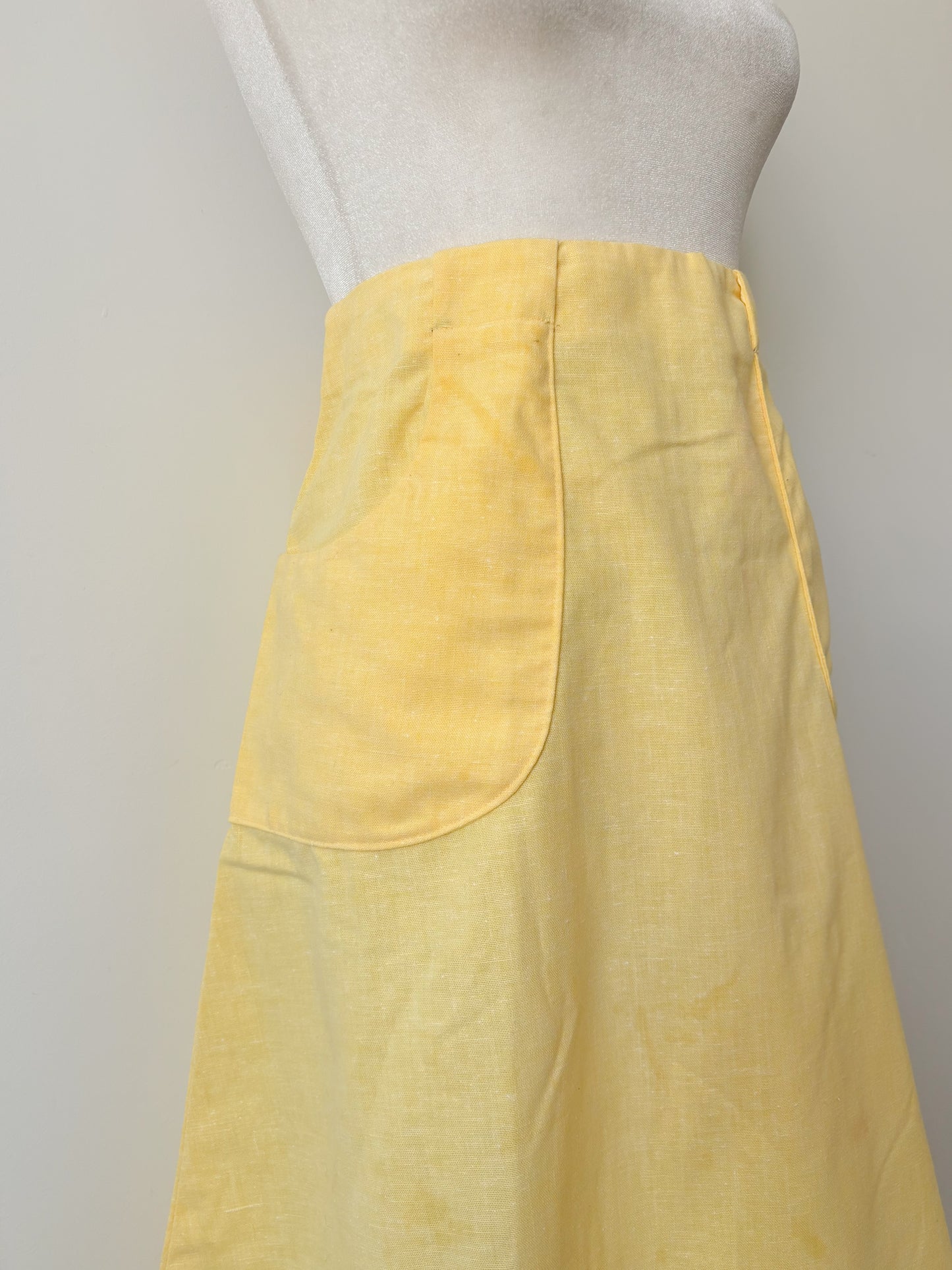 Yellow pocket skirt-M