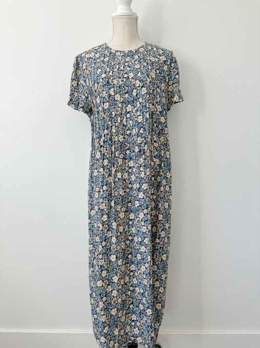 Blue floral positive attitude dress-M