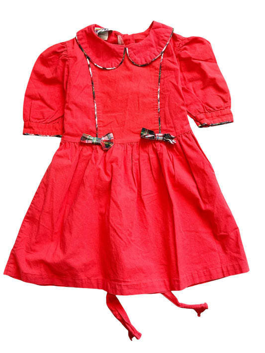 Red racing ribbons dress-10T