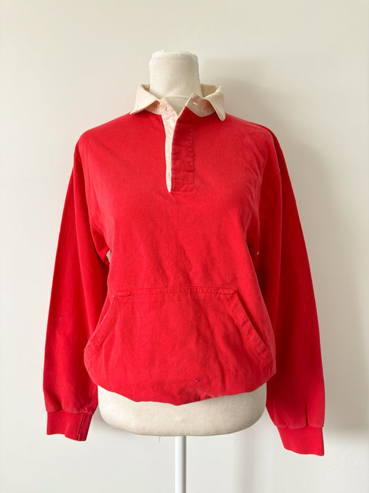 Red collared sweatshirt-M