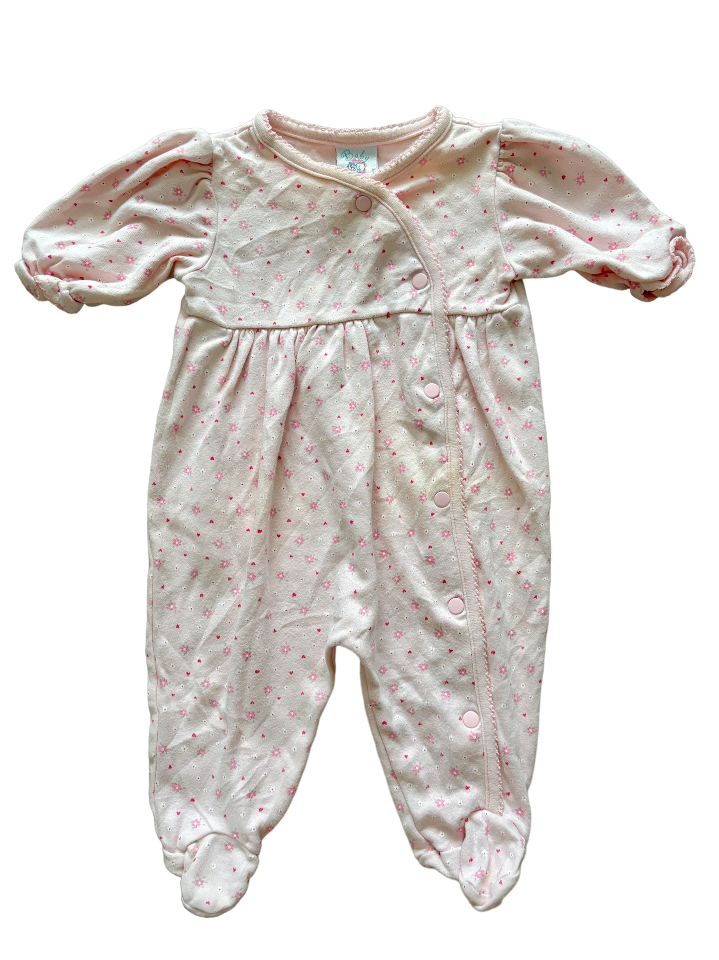 Baby pink floral romper-13-15lbs