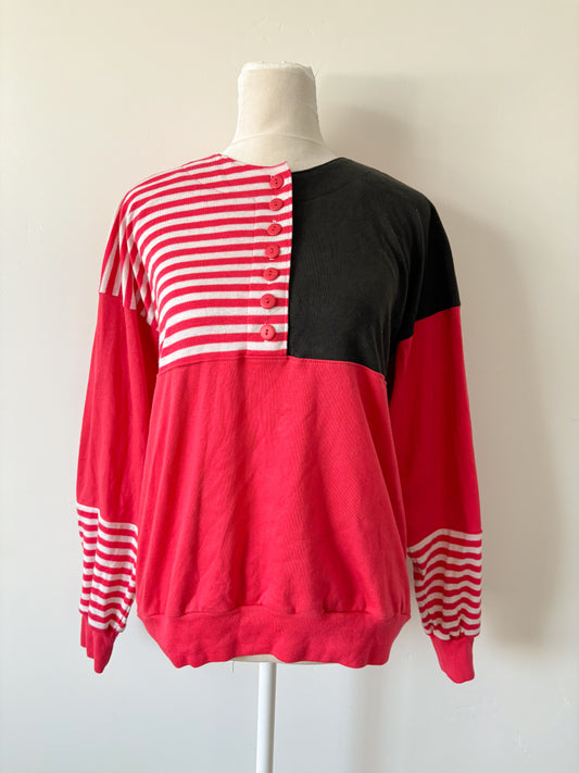 Red striped sweatshirt-M