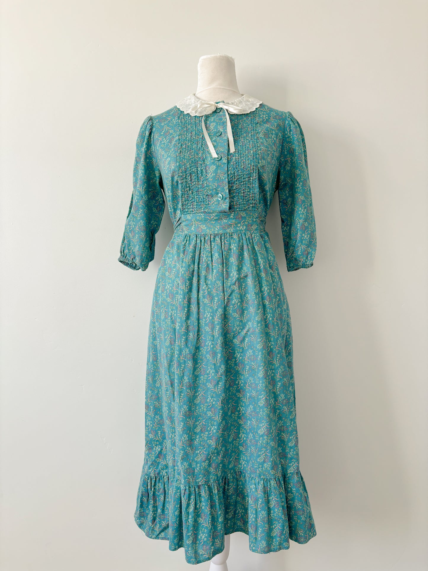 Teal collared dress-S