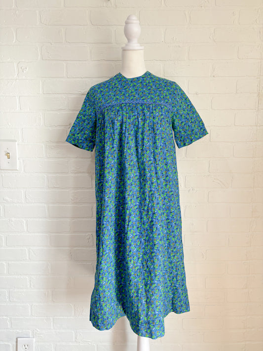 Blue and green floral dress-S