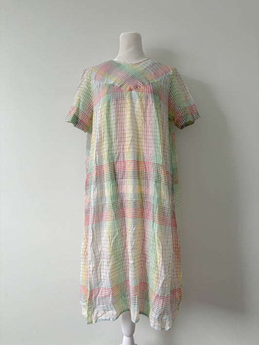 Pastel plaid dress-M