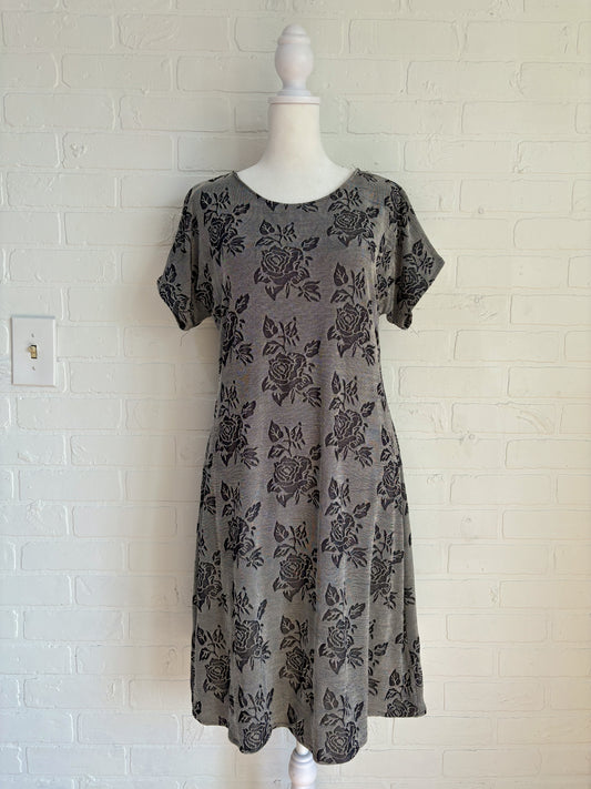 Gray floral phoebe dress-M