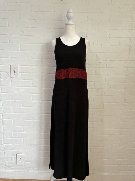 Black red stripe maxi dress-M