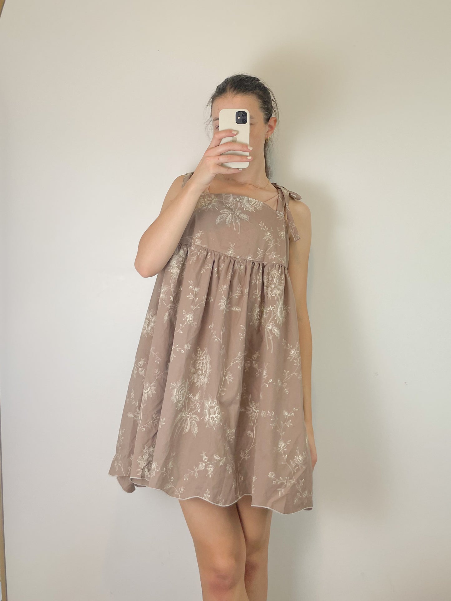 Handmade brown floral dress