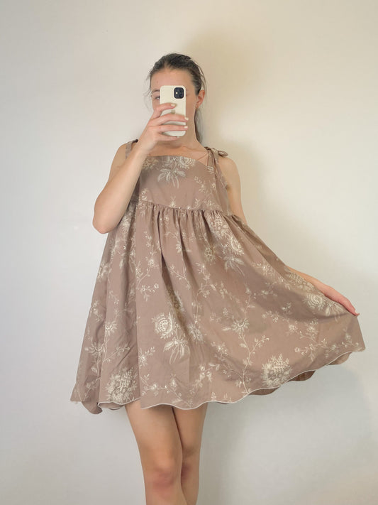 Handmade brown floral dress