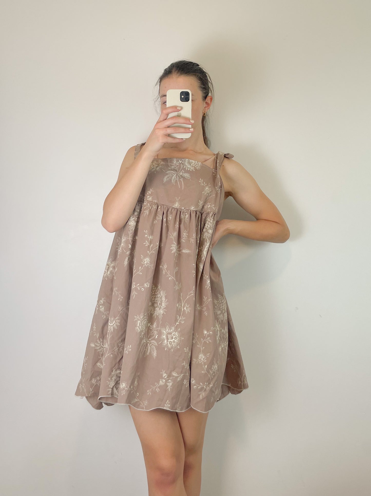 Handmade brown floral dress