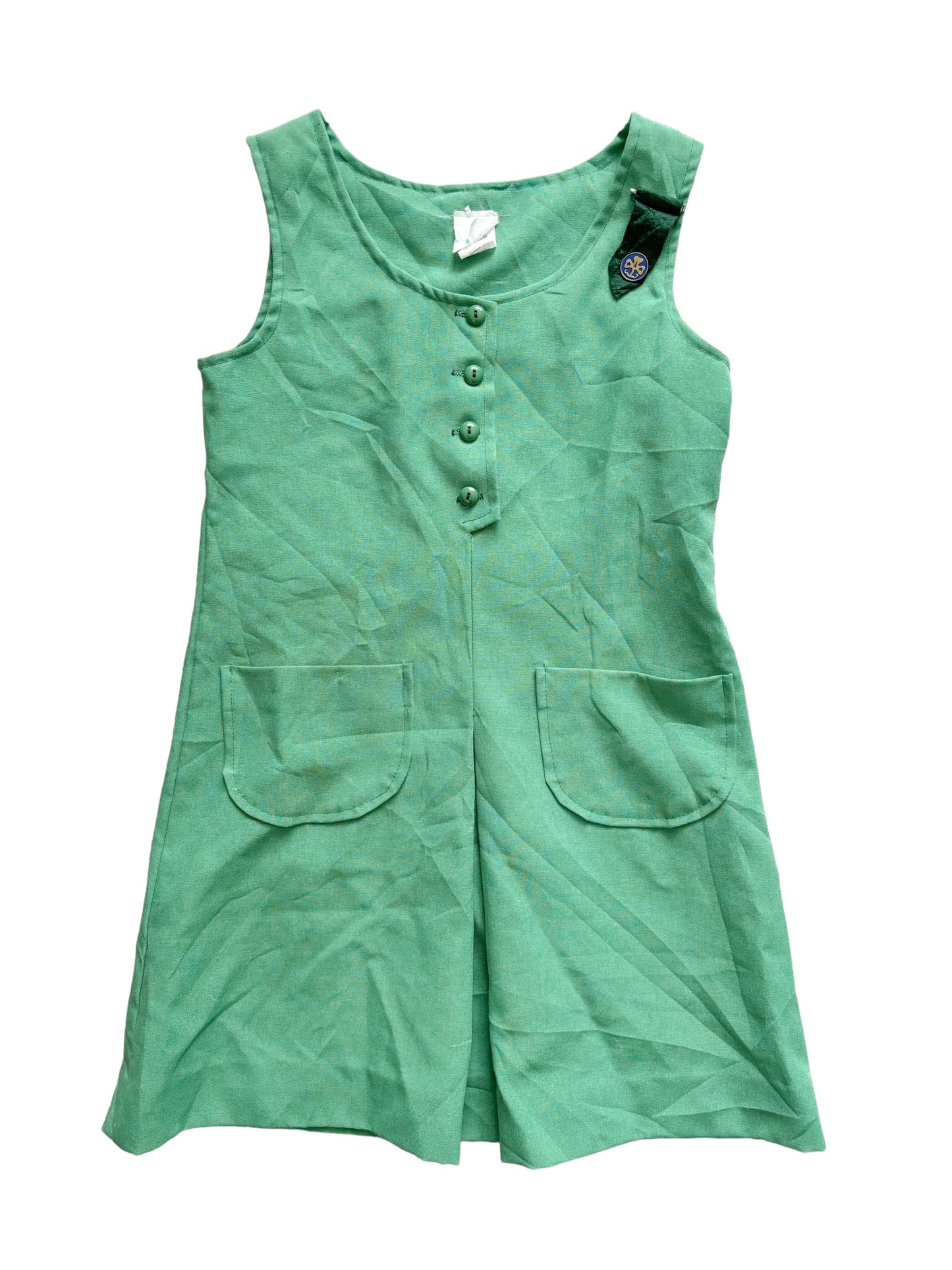 Youth girl scouts green dress-10