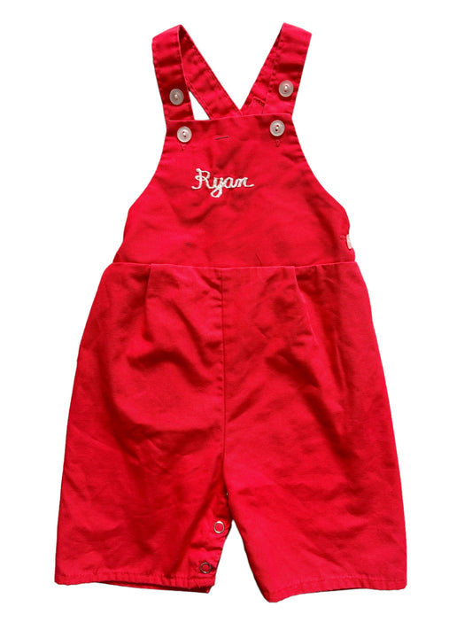 Baby red Ryan overalls-6M