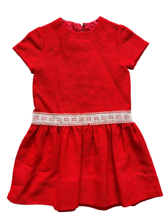 Baby red drop waist dress